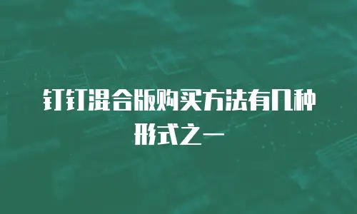 钉钉混合版购买方法有几种形式之一