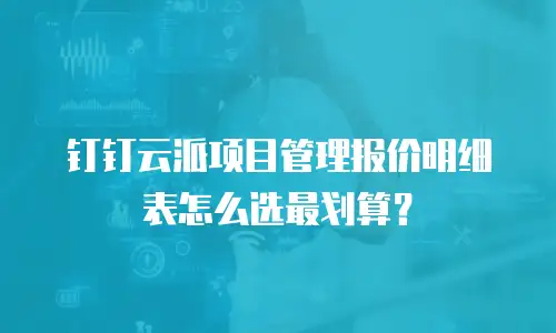 钉钉云派项目管理报价明细表怎么选最划算？