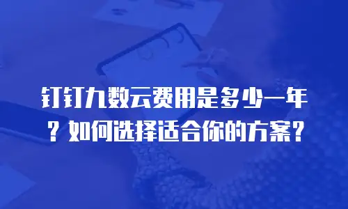钉钉九数云费用是多少一年？如何选择适合你的方案？