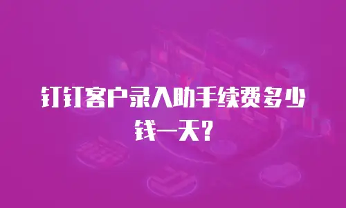 钉钉客户录入助手续费多少钱一天？