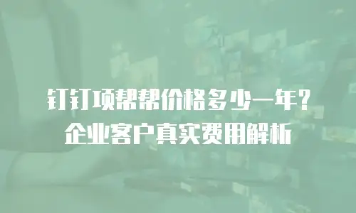钉钉项帮帮价格多少一年？企业客户真实费用解析