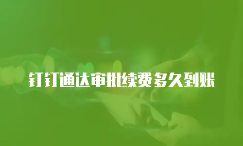 钉钉通达审批续费多久到账