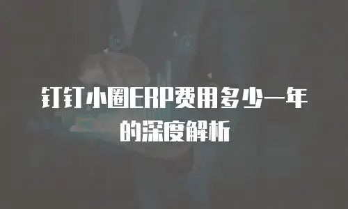 钉钉小圈ERP费用多少一年的深度解析