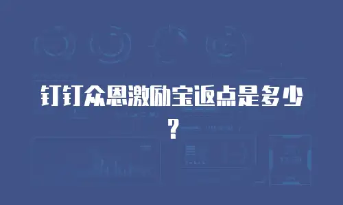 钉钉众恩激励宝返点是多少？