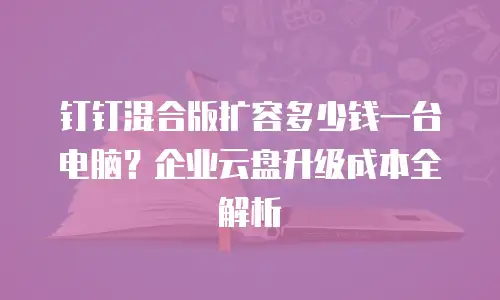 钉钉混合版扩容多少钱一台电脑？企业云盘升级成本全解析