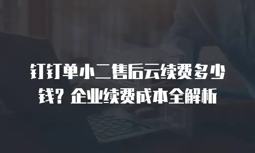 钉钉单小二售后云续费多少钱？企业续费成本全解析