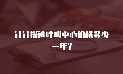 钉钉探迹呼叫中心价格多少一年？