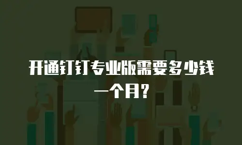 开通钉钉专业版需要多少钱一个月？