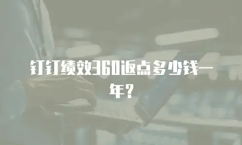 钉钉绩效360返点多少钱一年？
