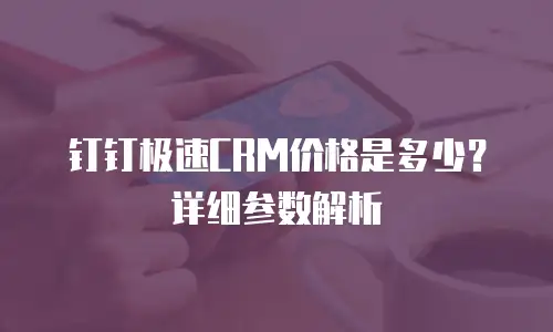 钉钉极速CRM价格是多少？详细参数解析