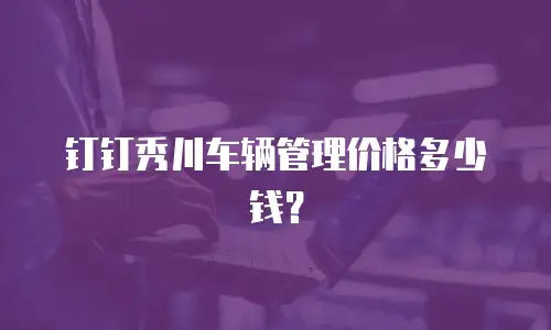 钉钉秀川车辆管理价格多少钱？