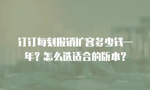 钉钉每刻报销扩容多少钱一年？怎么选适合的版本？