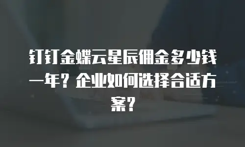 钉钉金蝶云星辰佣金多少钱一年？企业如何选择合适方案？
