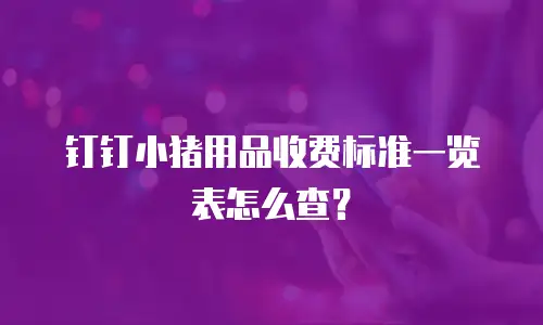 钉钉小猪用品收费标准一览表怎么查？