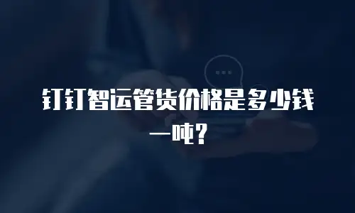 钉钉智运管货价格是多少钱一吨？
