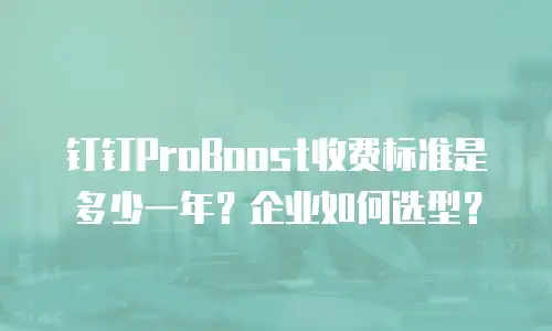 钉钉ProBoost收费标准是多少一年？企业如何选型？