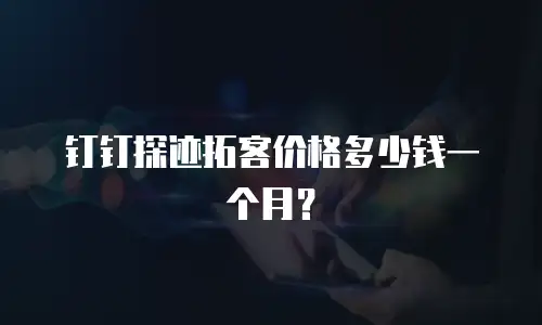 钉钉探迹拓客价格多少钱一个月？