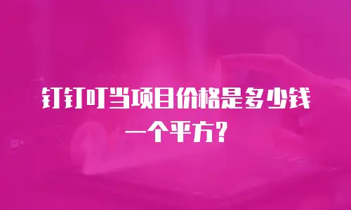 钉钉叮当项目价格是多少钱一个平方？