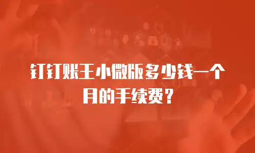 钉钉账王小微版多少钱一个月的手续费？
