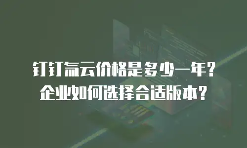 钉钉氚云价格是多少一年？企业如何选择合适版本？