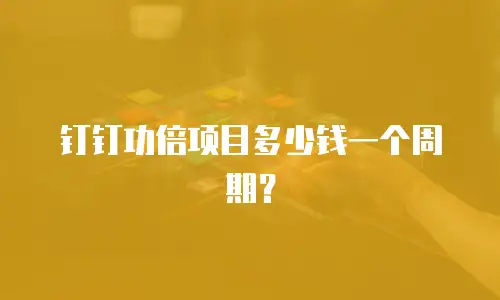 钉钉功倍项目多少钱一个周期？