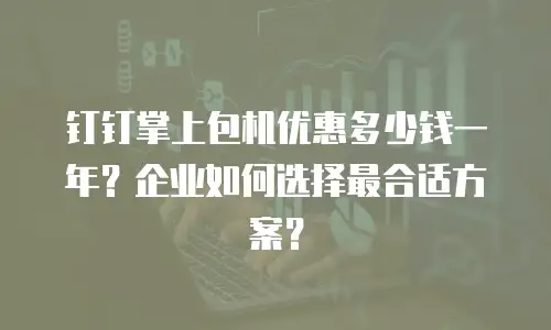 钉钉掌上包机优惠多少钱一年？企业如何选择最合适方案？