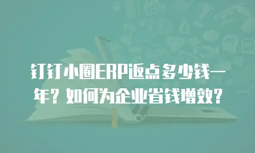 钉钉小圈ERP返点多少钱一年？如何为企业省钱增效？