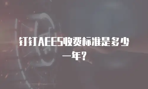 钉钉AEES收费标准是多少一年？