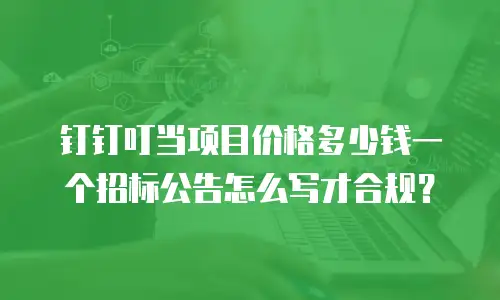 钉钉叮当项目价格多少钱一个招标公告怎么写才合规？