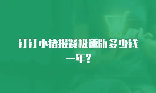 钉钉小猪报餐极速版多少钱一年？
