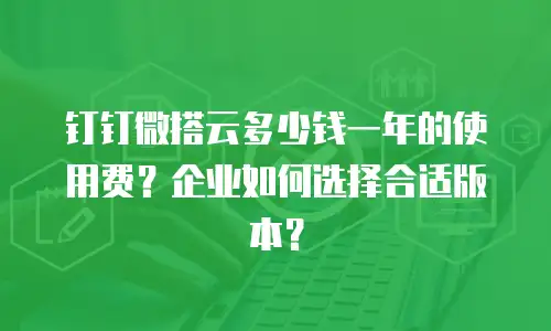 钉钉微搭云多少钱一年的使用费？企业如何选择合适版本？