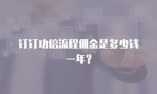 钉钉功倍流程佣金是多少钱一年？