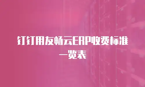 钉钉用友畅云ERP收费标准一览表