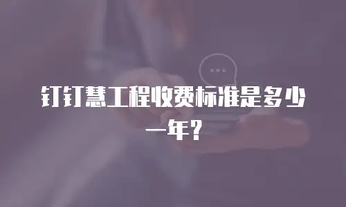 钉钉慧工程收费标准是多少一年？