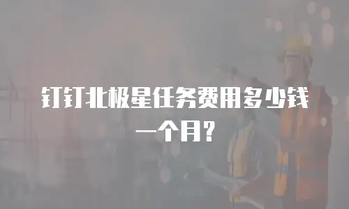 钉钉北极星任务费用多少钱一个月？