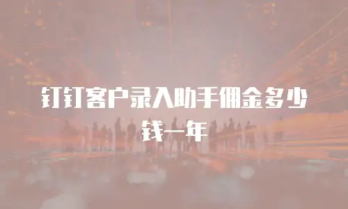 钉钉客户录入助手佣金多少钱一年