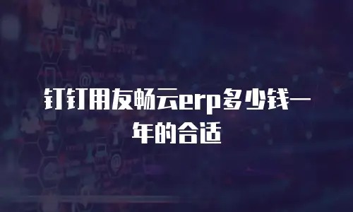钉钉用友畅云erp多少钱一年的合适