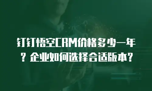 钉钉悟空CRM价格多少一年？企业如何选择合适版本？