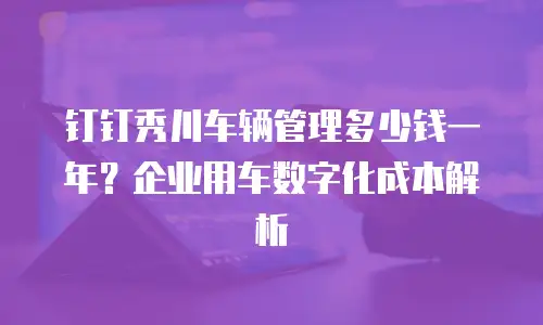 钉钉秀川车辆管理多少钱一年？企业用车数字化成本解析