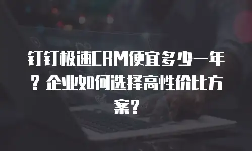 钉钉极速CRM便宜多少一年？企业如何选择高性价比方案？