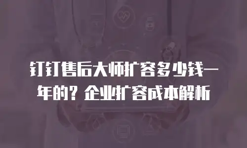 钉钉售后大师扩容多少钱一年的？企业扩容成本解析
