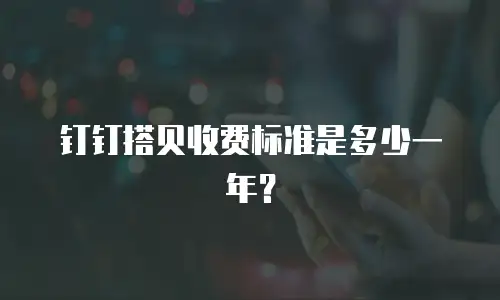 钉钉搭贝收费标准是多少一年？
