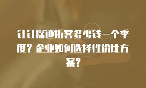 钉钉探迹拓客多少钱一个季度？企业如何选择性价比方案？