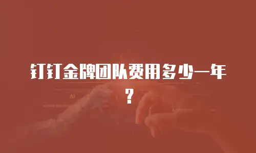 钉钉金牌团队费用多少一年？