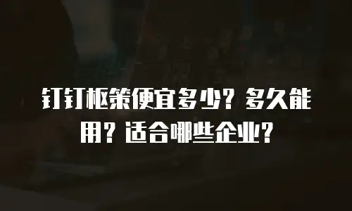 钉钉枢策便宜多少？多久能用？适合哪些企业？