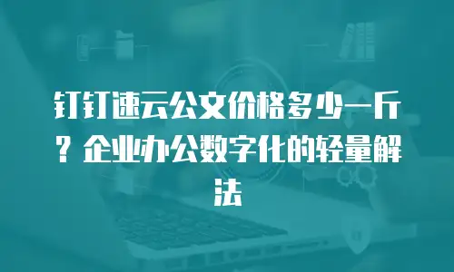 钉钉速云公文价格多少一斤？企业办公数字化的轻量解法