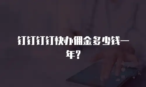 钉钉钉钉快办佣金多少钱一年？
