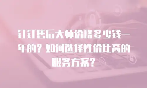 钉钉售后大师价格多少钱一年的？如何选择性价比高的服务方案？
