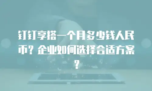 钉钉享搭一个月多少钱人民币？企业如何选择合适方案？