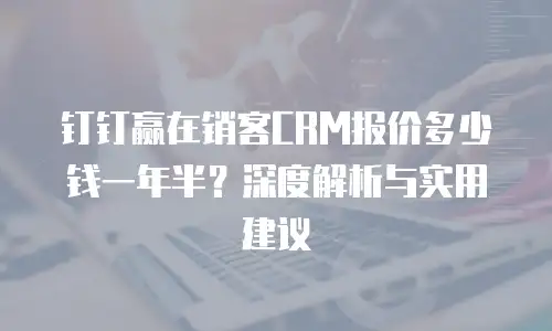 钉钉赢在销客CRM报价多少钱一年半？深度解析与实用建议